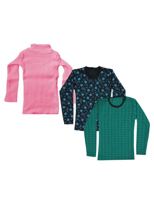 girls pack of 3 round neck t shirt - 18755070 - Very Small Image - 1