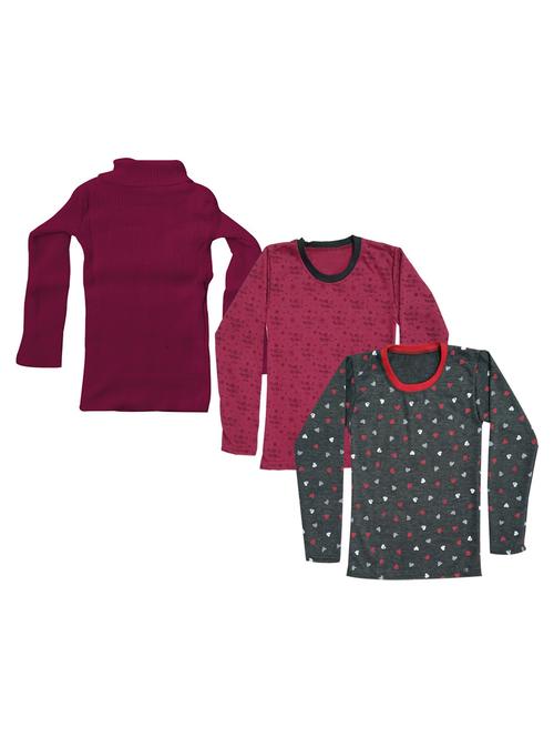 girls pack of 3 round neck t shirt - 18755081 - Very Small Image - 1