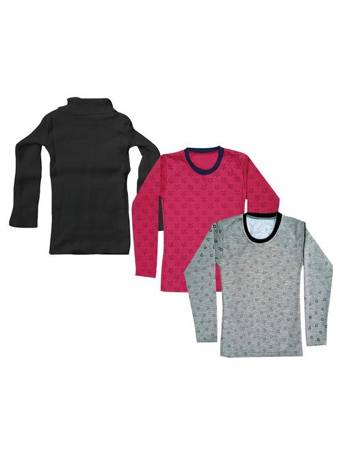 girls pack of 3 round neck t shirt - 18755163 - Very Small Image - 1