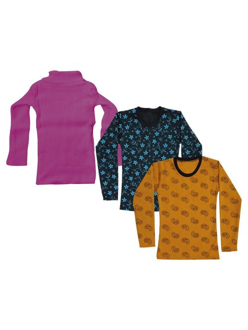 girls pack of 3 round neck t shirt - 18755171 - Very Small Image - 1