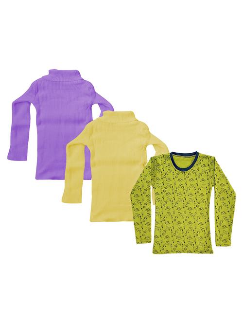 girls pack of 3 multi colored t shirt - 18755218 - Very Small Image - 1