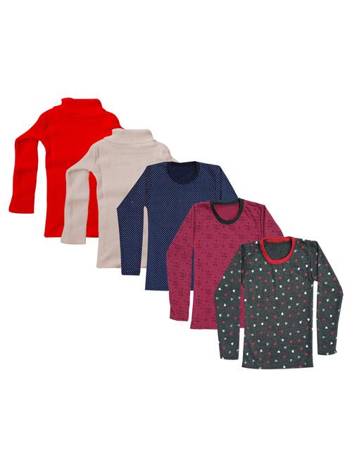 girls pack of 5 multi colored t shirt - 18755655 - Very Small Image - 1
