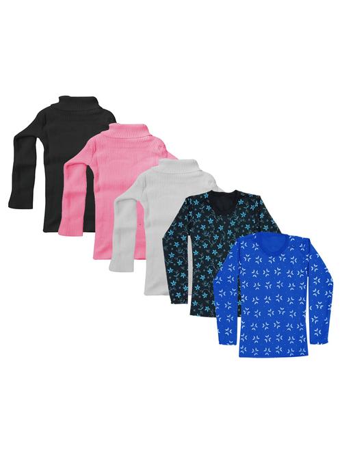 girls pack of 5 multi colored t shirt - 18755676 - Very Small Image - 1
