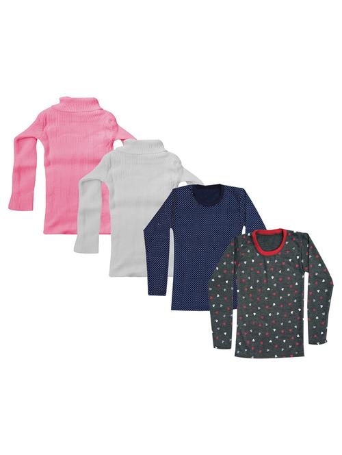 girls pack of 4 multi colored t shirt - 18755689 - Very Small Image - 1