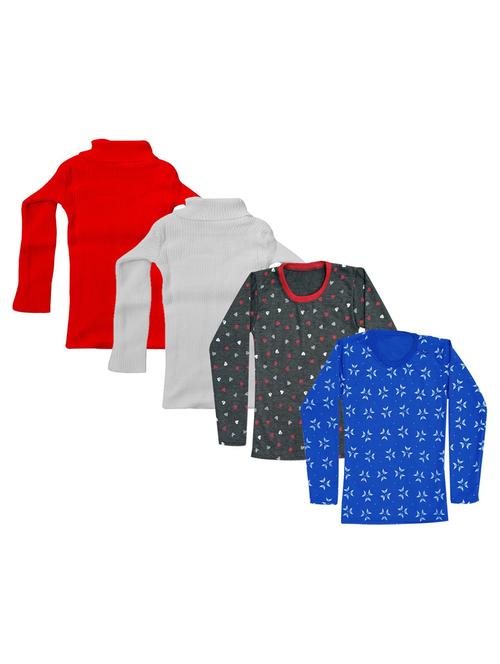 girls pack of 4 multi colored t shirt - 18755710 - Very Small Image - 1