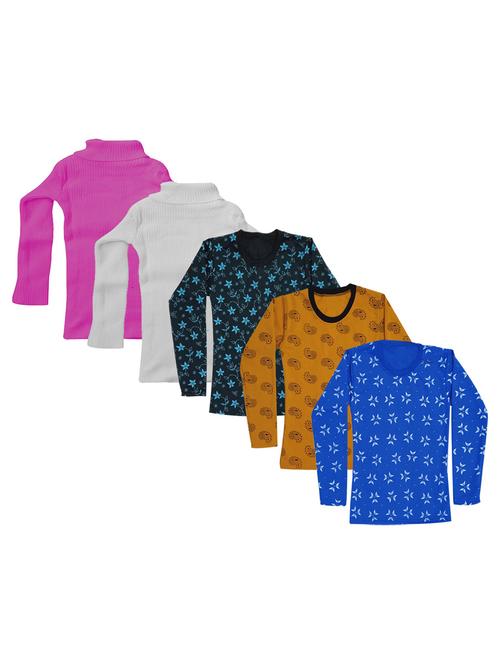 girls pack of 5 multi colored t shirt - 18755752 - Very Small Image - 1