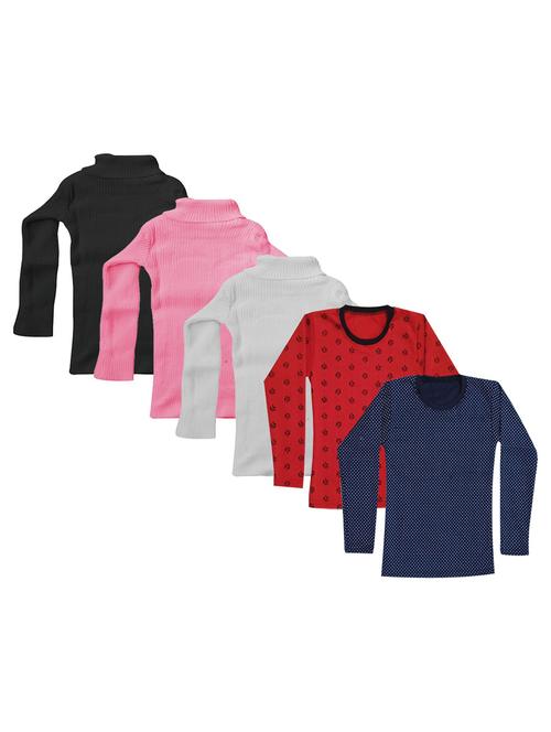 girls pack of 5 multi colored t shirt - 18755756 - Very Small Image - 1