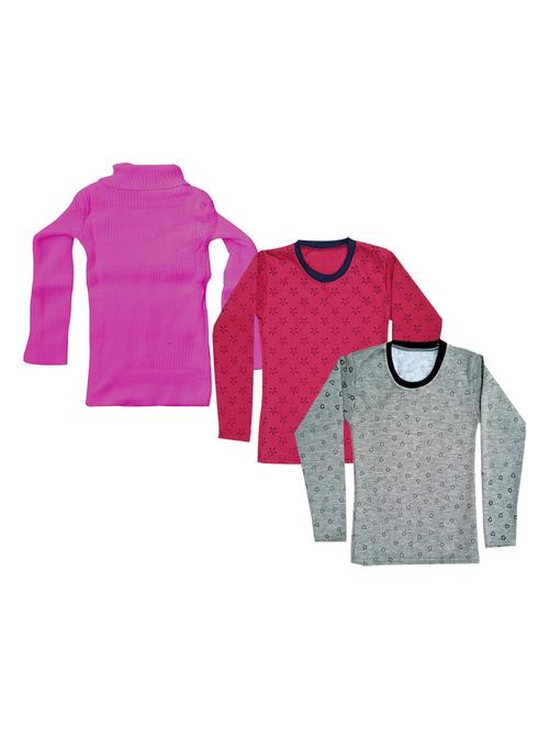 girls pack of 3 multi colored t shirt - 18755797 - Very Small Image - 1