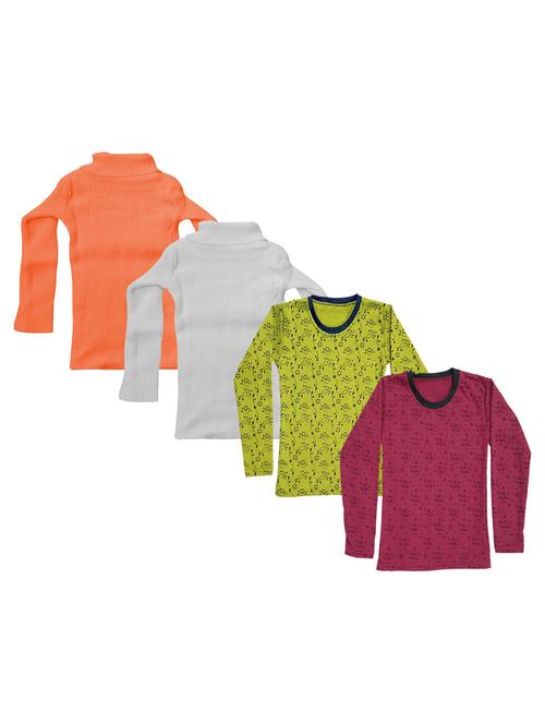 girls pack of 4 multi colored t shirt - 18755798 - Very Small Image - 1