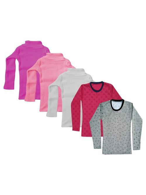girls pack of 5 multi colored t shirt - 18755803 - Very Small Image - 1