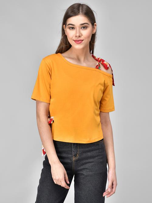 yellow viscose regular top - 18757255 - Very Small Image - 1