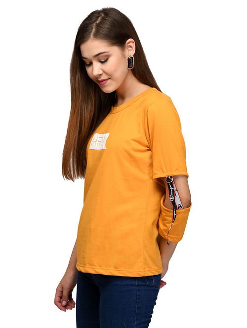 yellow poly blend regular top - 18757299 - Very Small Image - 1