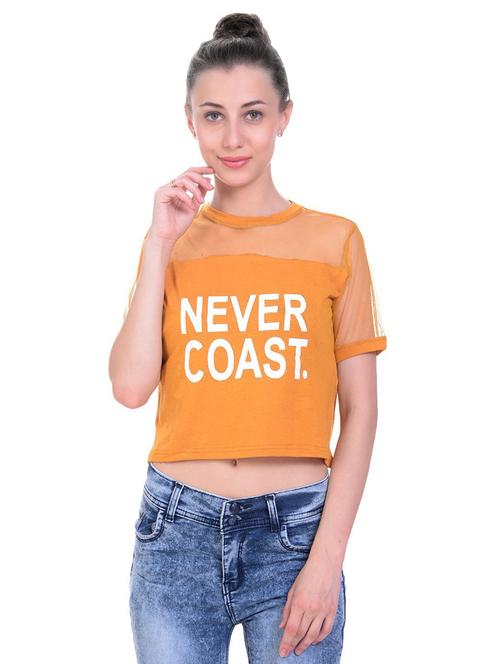 yellow viscose crop top - 18757303 - Very Small Image - 1