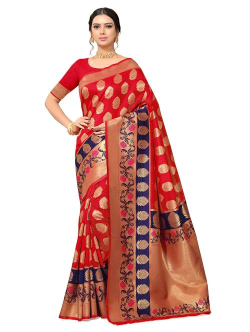 jacquard work self design saree with blouse - 18757466 - Very Small Image - 1
