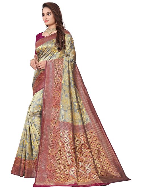 jacquard work banarasi saree - 18758127 - Very Small Image - 1