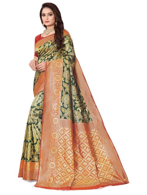 jacquard work banarasi saree - 18758130 - Very Small Image - 1