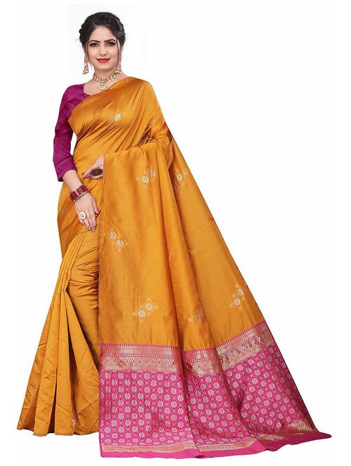jacquard work banarasi saree with blouse - 18758133 - Very Small Image - 1