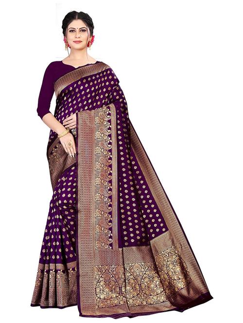 jacquard work banarasi saree with blouse - 18758154 - Very Small Image - 1
