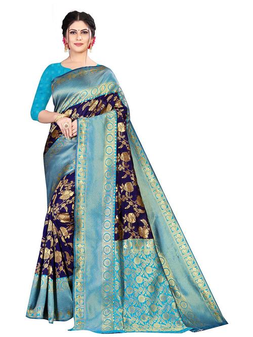 jacquard work banarasi saree - 18758182 - Very Small Image - 1