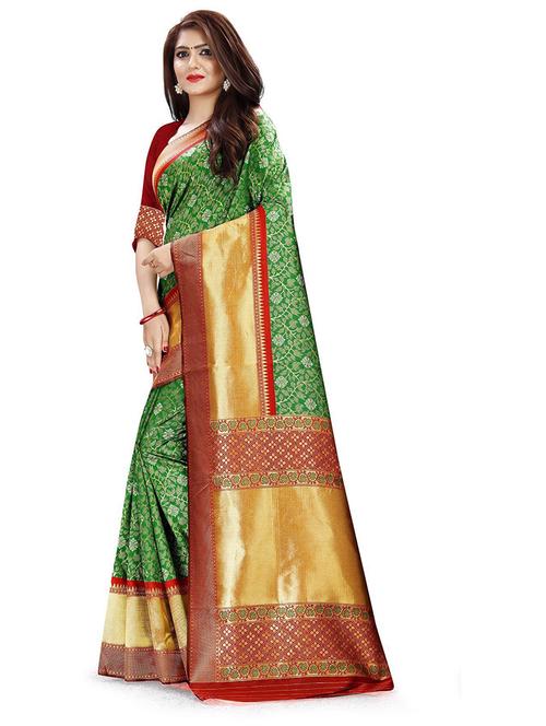 ethnic kanjivaram saree with blouse - 18758301 - Very Small Image - 1