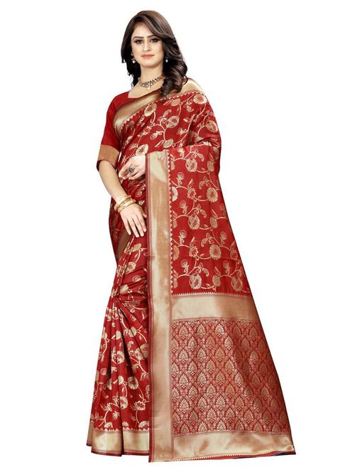 ethnic kanjivaram saree with blouse - 18758373 - Very Small Image - 1