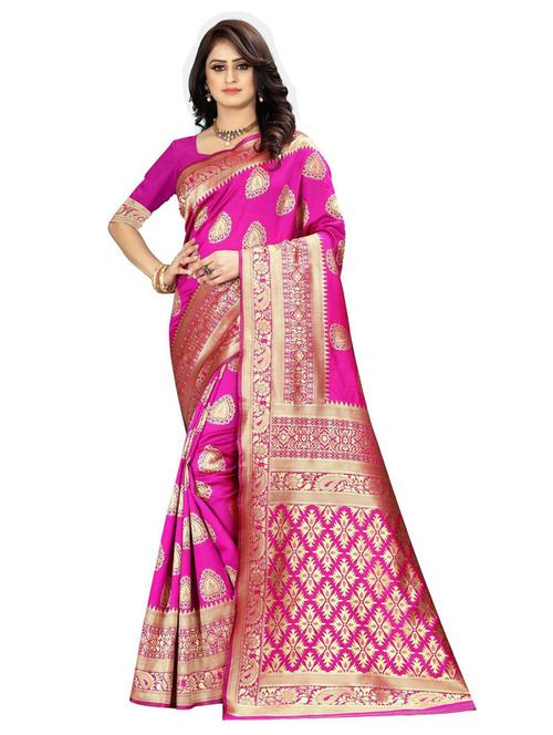 ethnic banarasi saree with blouse - 18758395 - Very Small Image - 1