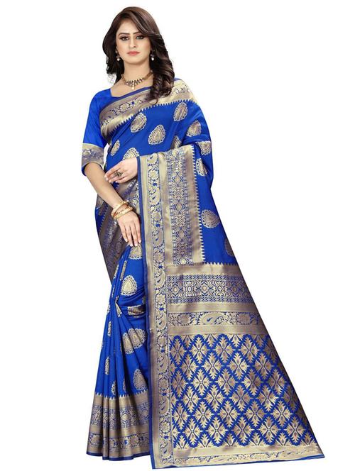 ethnic banarasi saree with blouse - 18758397 - Very Small Image - 1
