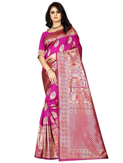 ethnic banarasi saree with blouse - 18758400 - Very Small Image - 1