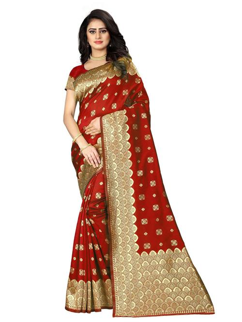 ethnic banarasi saree with blouse - 18758411 - Very Small Image - 1