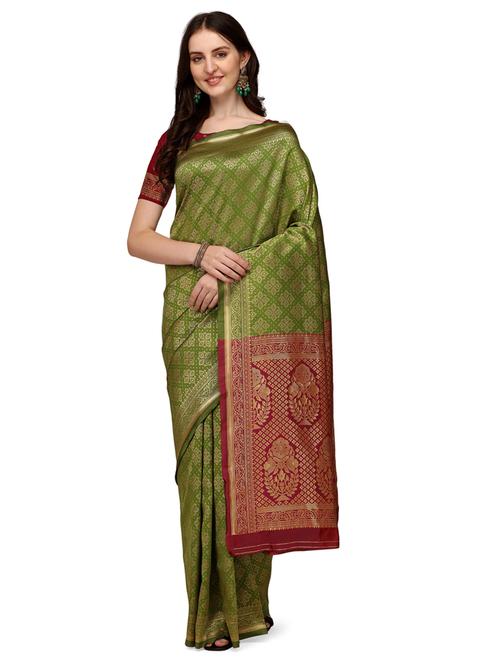 women's banarasi saree - 18758437 - Very Small Image - 1
