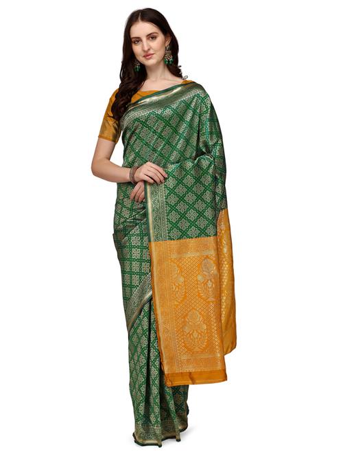 women's banarasi saree with blouse - 18758438 - Very Small Image - 1