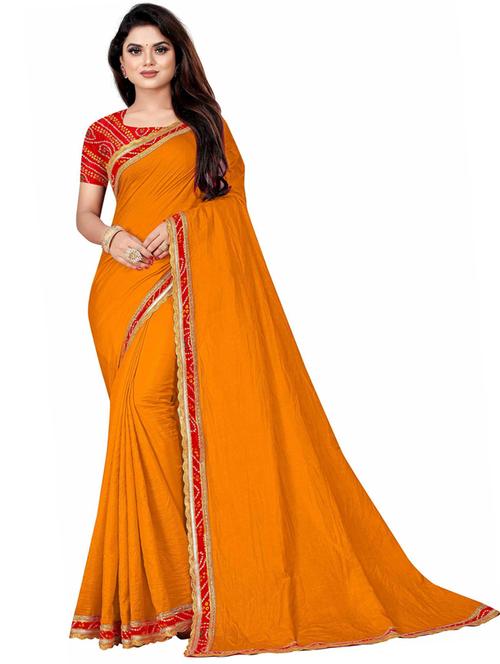 orange silk blend jamdani saree with blouse - 18758501 - Very Small Image - 1