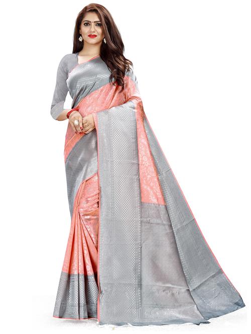 women's banarasi saree with blouse - 18758663 - Very Small Image - 1