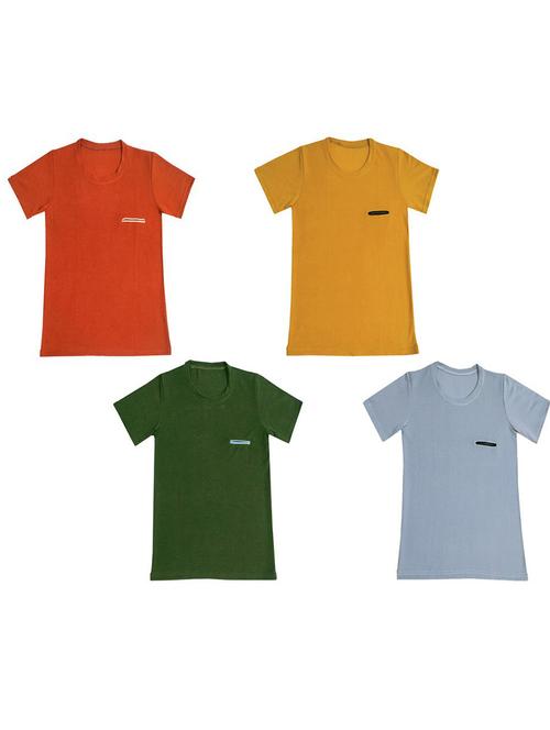 boys pack of 4 round neck solid t-shirt - 18759034 - Very Small Image - 1