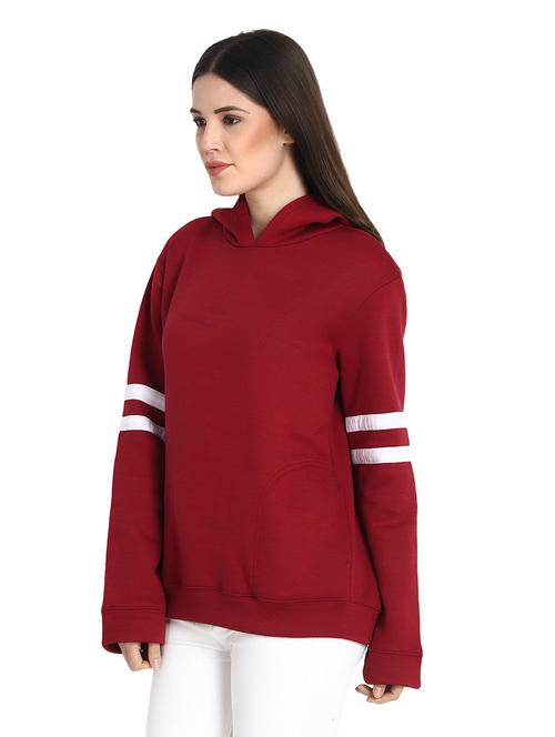 hooded neck solid sweatshirt - 18760576 - Very Small Image - 1