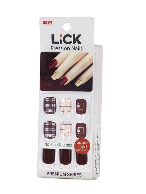 lick 30 pcs acrylic reusable false/fake/artificial nails with application kit - 18760822 - Very Small Image - 1