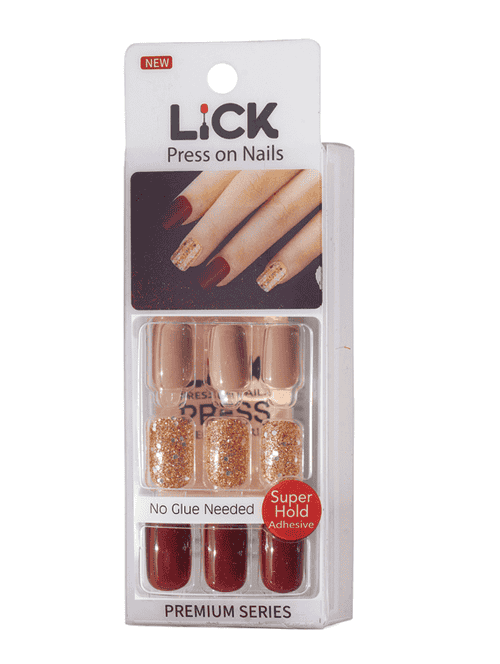 lick 30 pcs acrylic/artificial/fake reusable nail extension with application kit - 18760830 - Very Small Image - 1