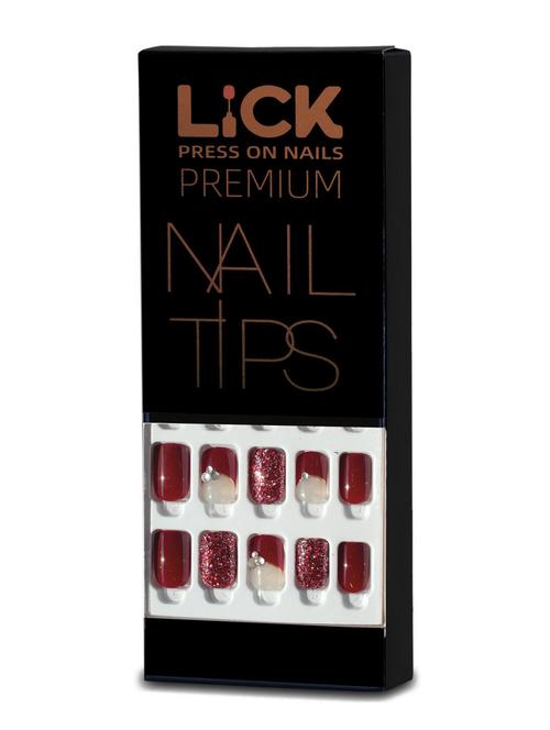 lick 30 pcs reusable french manicure acrylic/false/fake press on nails extension - 18760834 - Very Small Image - 1