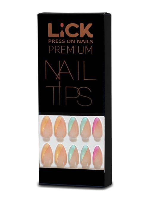 lick 28 pcs nude artificial/false/fake stick on nails reusable acrylic nail extension - 18760854 - Very Small Image - 1