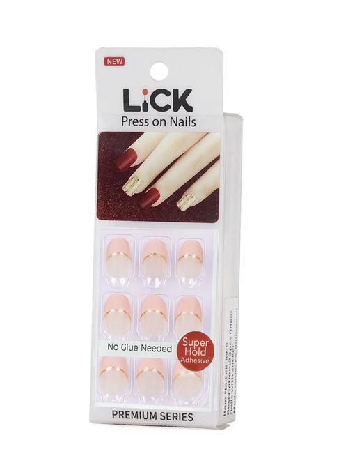 lick 24 pcs nude french tips with pastel pink artificial nails with application kit - 18760883 - Very Small Image - 1