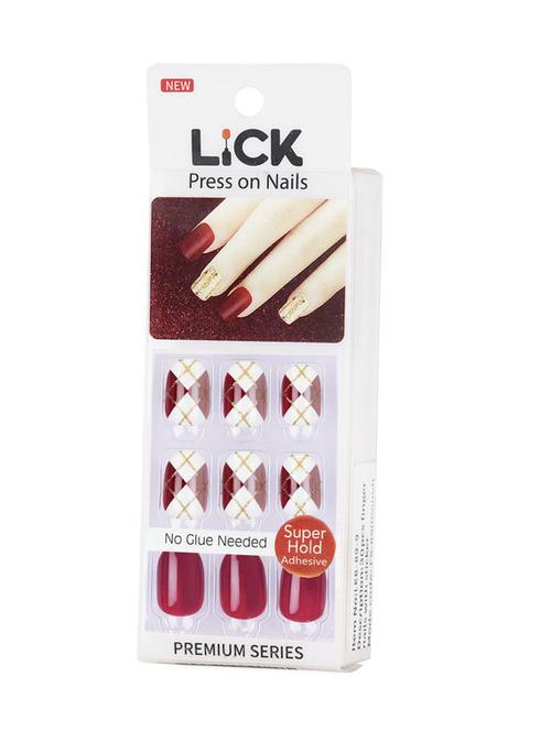 lick 30 pcs dark pink artificial reusable false/fake acrylic nails extension nail art - 18760887 - Very Small Image - 1