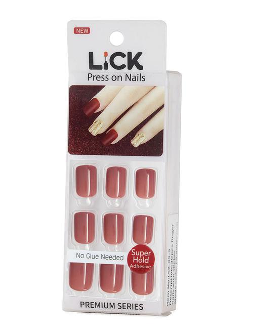 lick 24 pcs square shape artificial/false nails extension reusable stick on nails - 18760900 - Very Small Image - 1