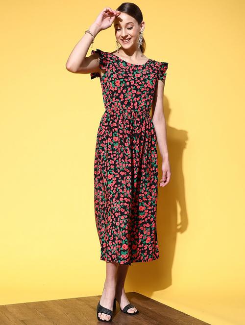 women's fit & flare floral dress - 18765525 - Very Small Image - 1