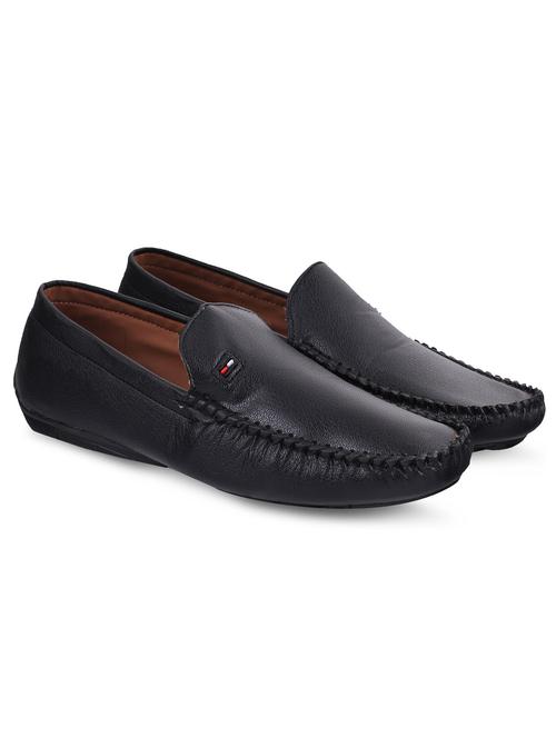 mens black coloured slip on casual shoes - 18765604 - Very Small Image - 1
