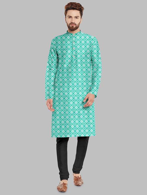 digital printed cotton kurta with pyjama - 18766450 - Very Small Image - 1