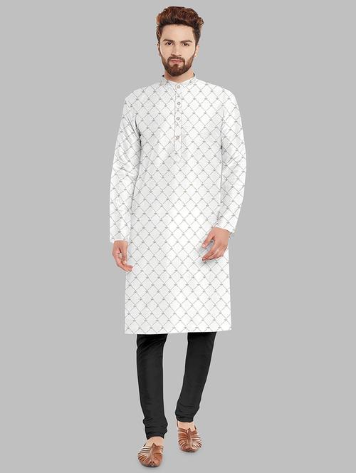 digital printed cotton kurta with pyjama - 18766455 - Very Small Image - 1
