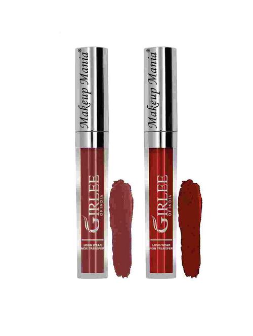 girlee non transfer matte liquid lipstick, 13 light mauve, 14 rusty red - 18766773 - Very Small Image - 1