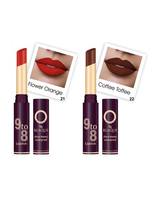 pure matte 9 to 8 long stay waterproof lipstick shade 21-22 - 18766912 - Very Small Image - 1