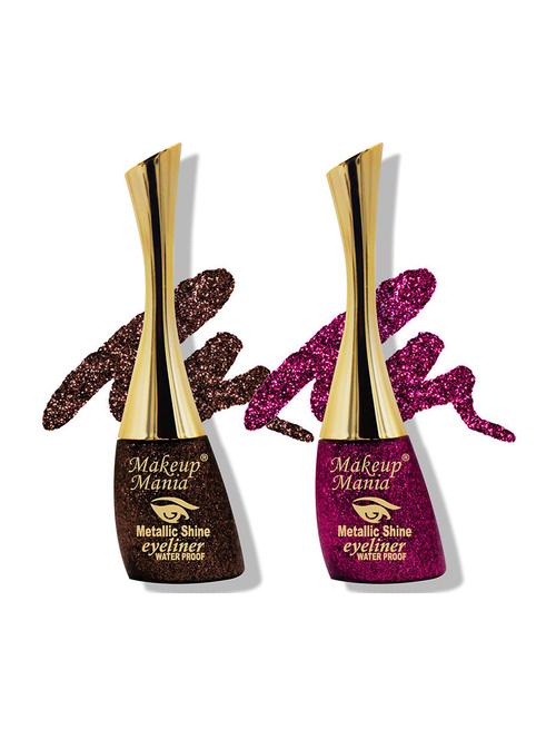 metallic shine glitter eyeliner, brown & magenta - shade 12-14 - 18767650 - Very Small Image - 1