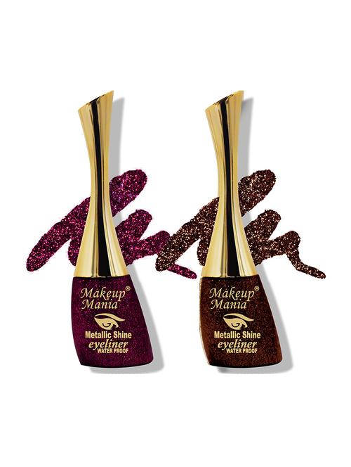metallic shine glitter eyeliner, deep brown & wine - shade 19-20 - 18767700 - Very Small Image - 1
